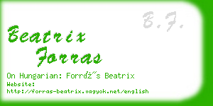 beatrix forras business card